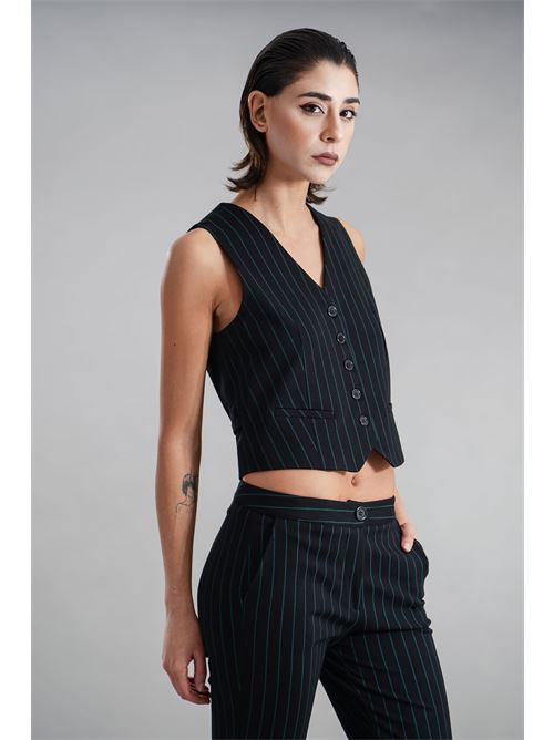 Gilet gessato GM by Gai Mattiolo | GM3576NERO/VERDE